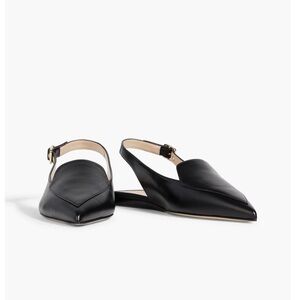 Stuart Weitzman Black Pointed Slingback Flats